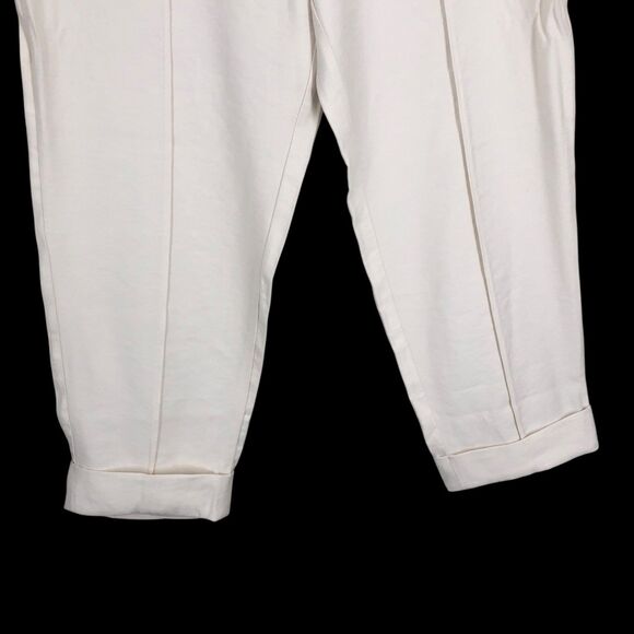 NWT Women’s High Rise Slim Straight Leg Pintuck Ankle Pants, Ivory Trousers SZ 8 - Picture 8 of 12
